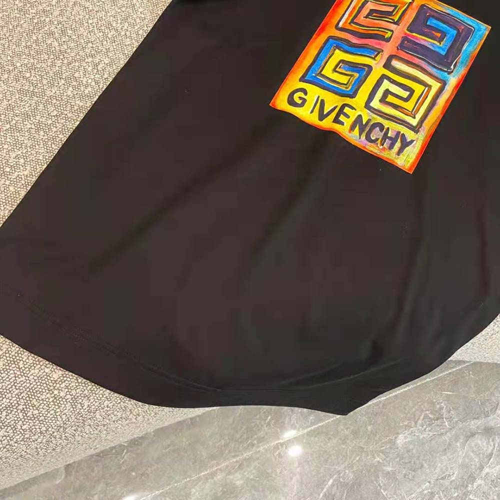 Givenchy Men Slim Fit T-shirt in Jersey with 4G Sun Print-Black - image 6