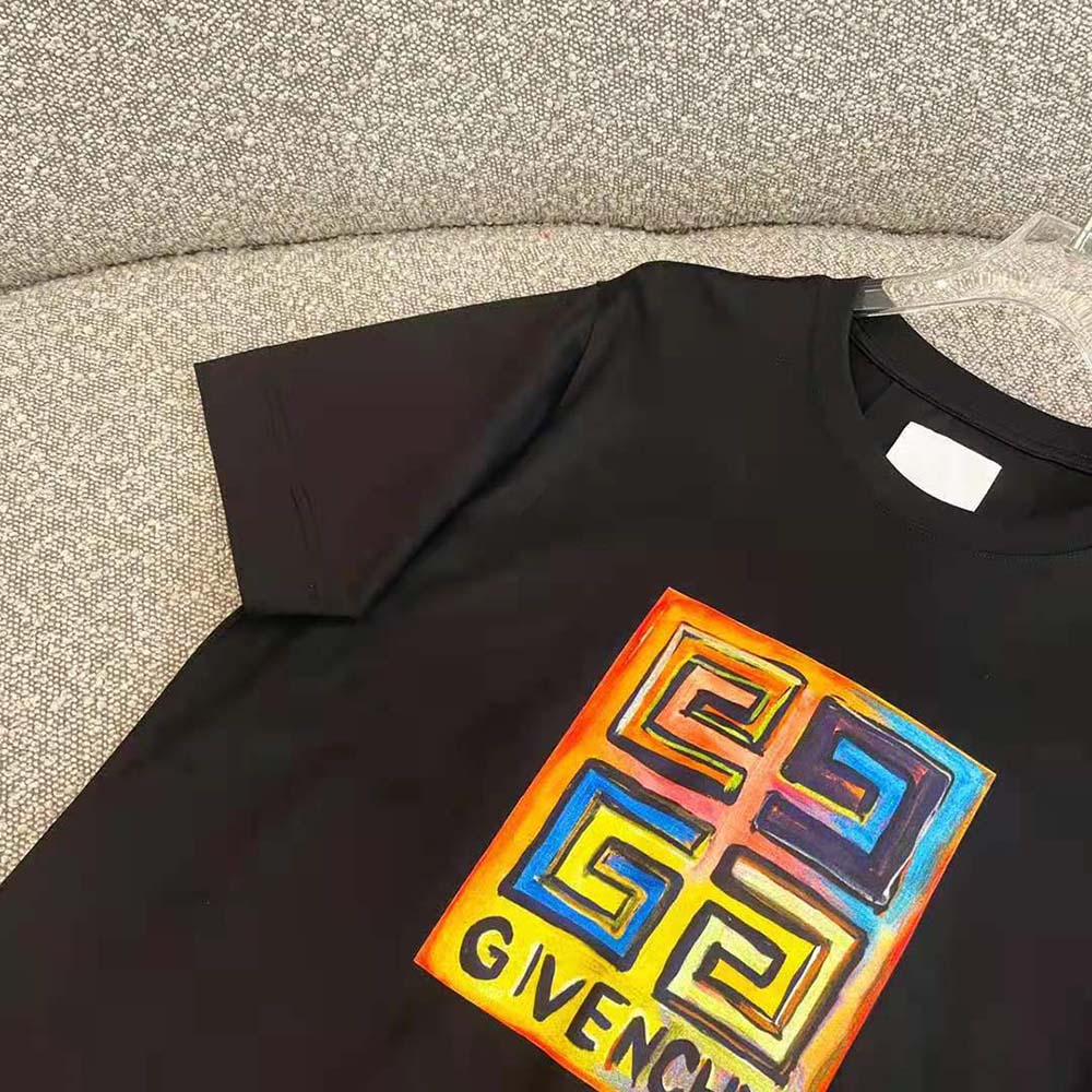 Givenchy Men Slim Fit T-shirt in Jersey with 4G Sun Print-Black - image 4