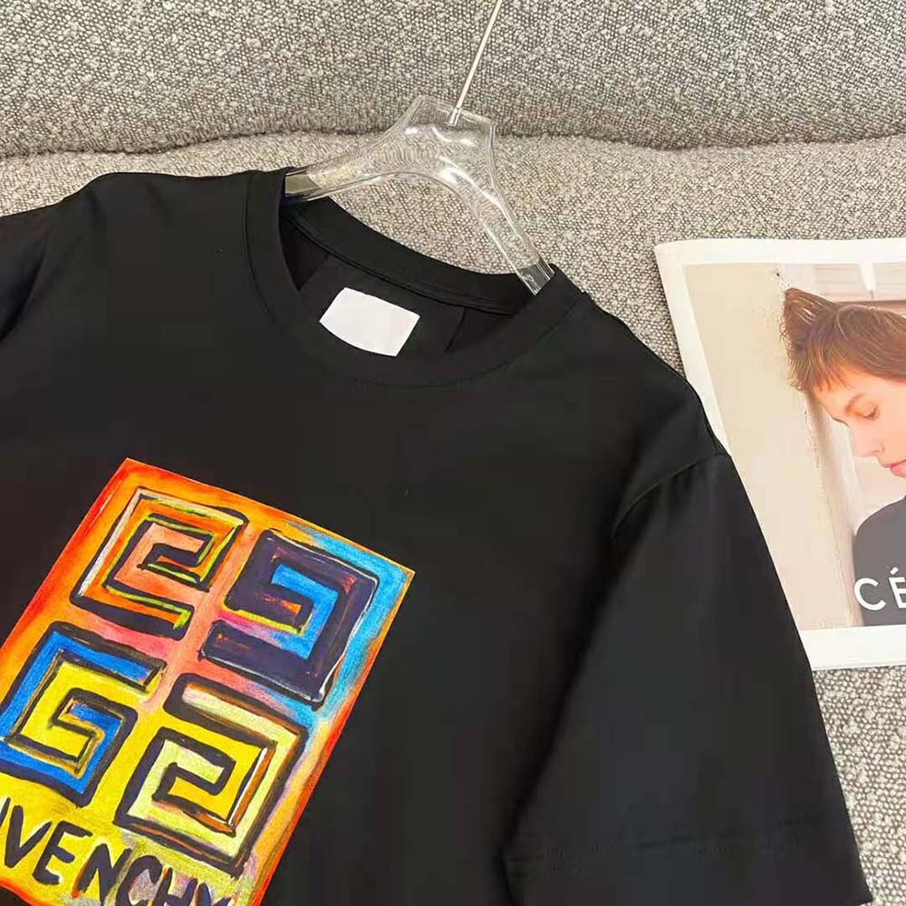 Givenchy Men Slim Fit T-shirt in Jersey with 4G Sun Print-Black - image 5