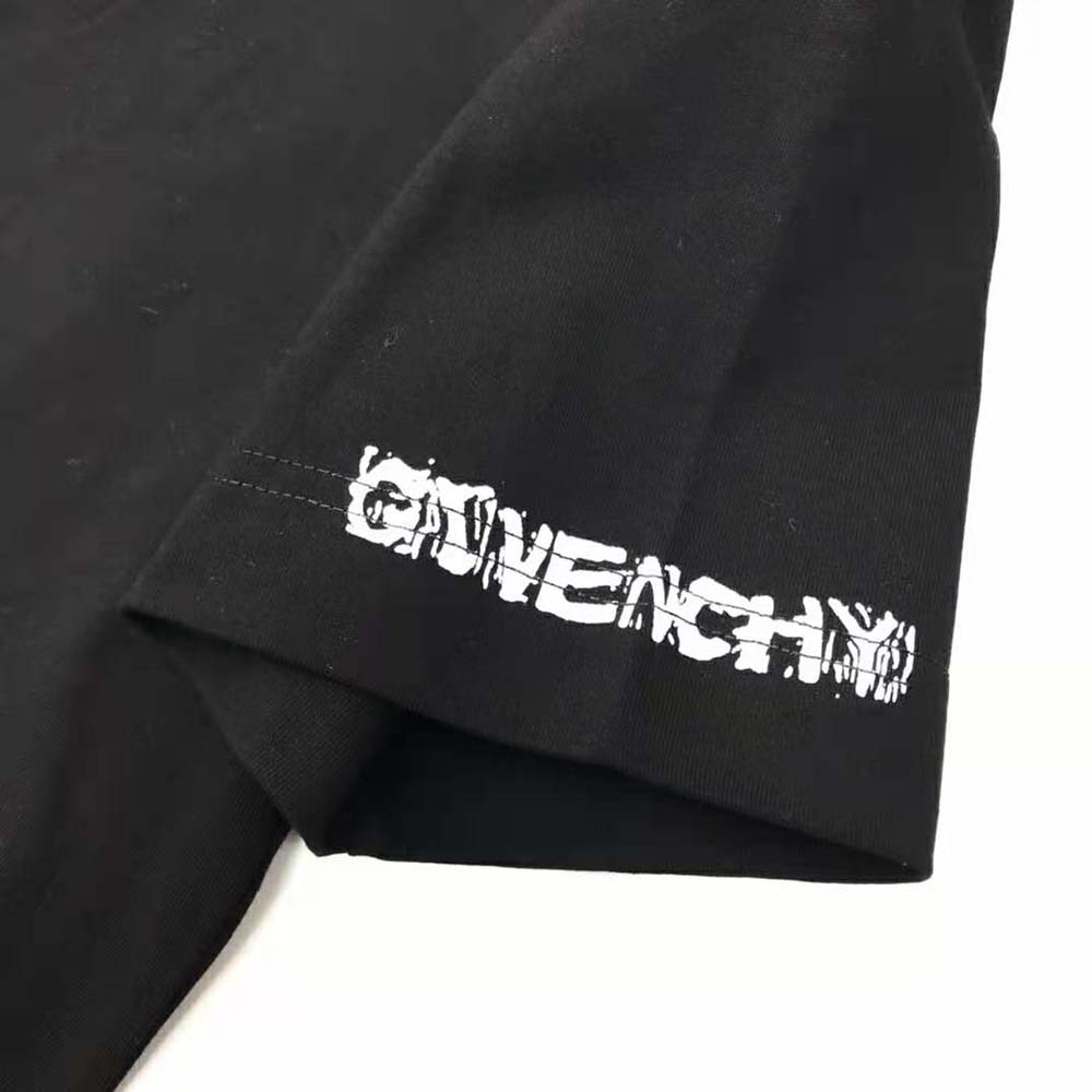 Givenchy Men Slim Fit T-shirt in Jersey with Ceramic Print-Black - image 6