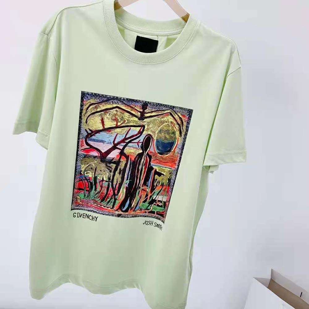 Givenchy Men Slim Fit T-shirt in Jersey with Reaper Patch-Lime - image 4