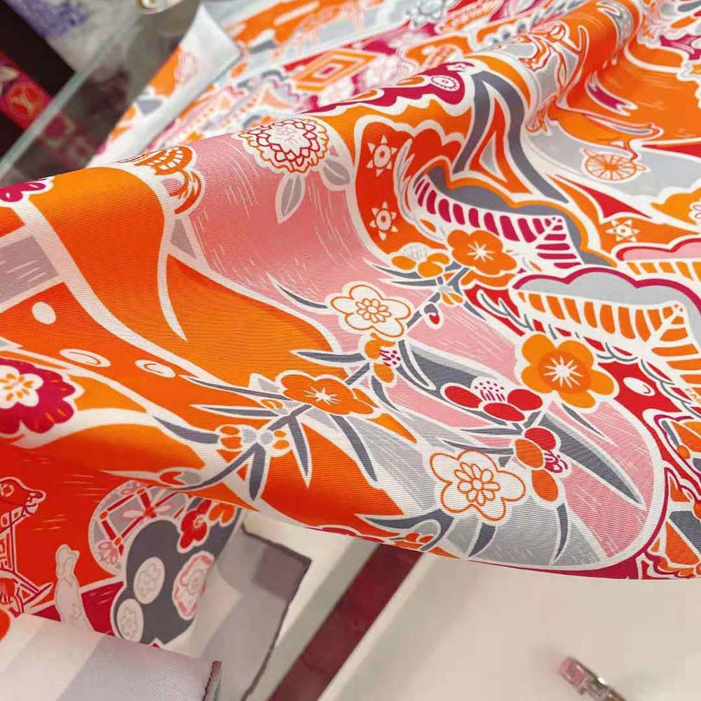 Hermes Women Bingata Shawl 140 in Cashmere and Silk with Hand-Rolled Edges-Pink - image 7