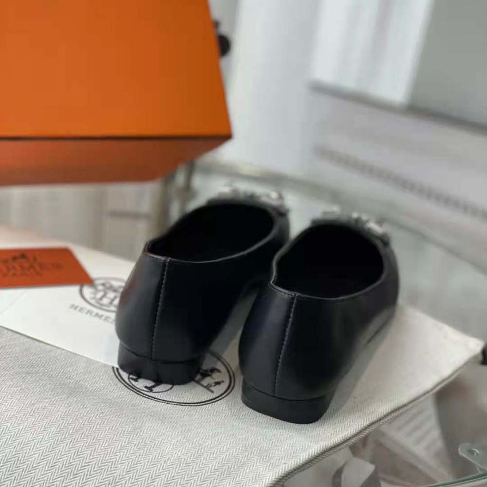 Hermes Women Danseuse Ballet Flat in Calfskin Leather-Black - image 10