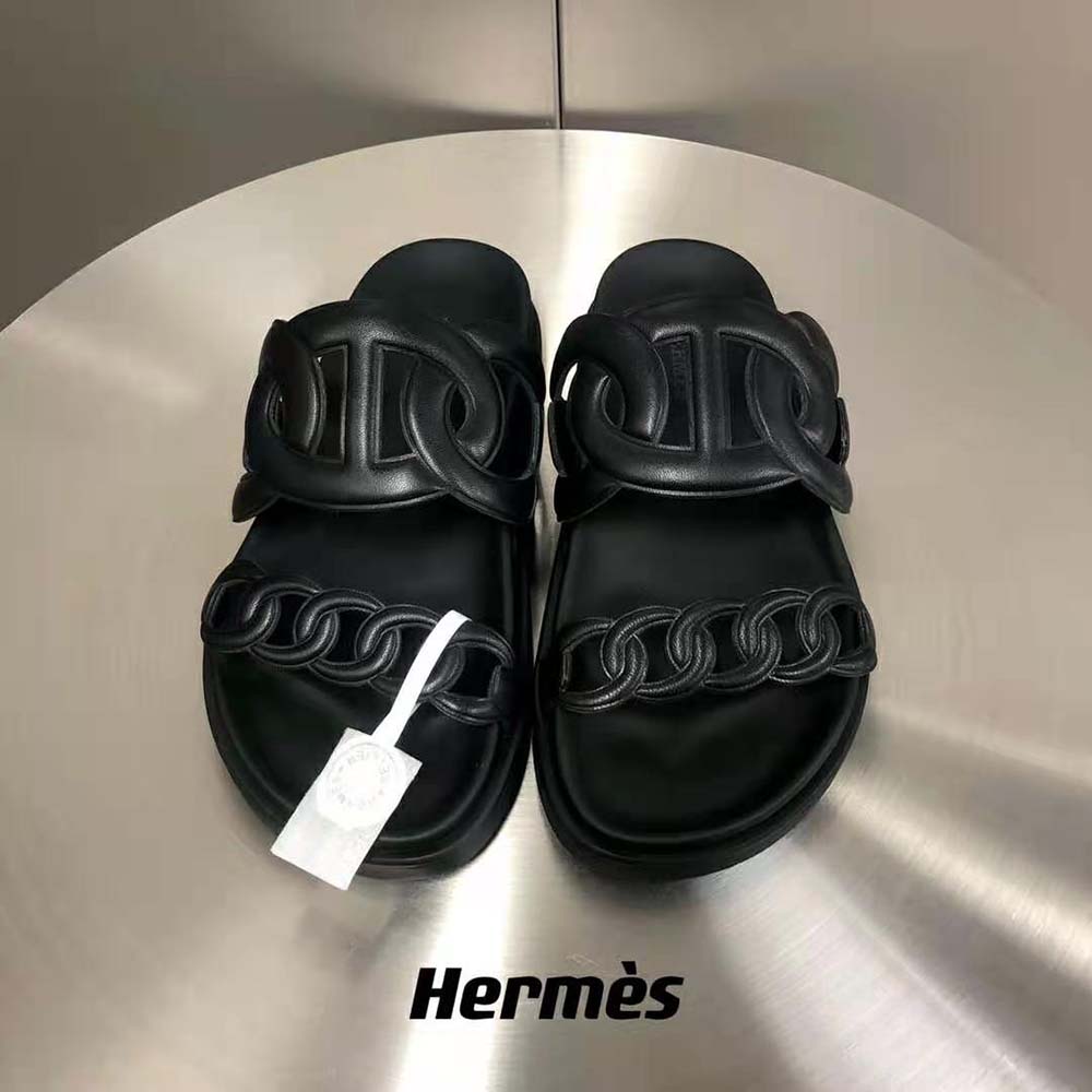 Hermes Women Extra Sandal in Nappa Leather-Black - image 4