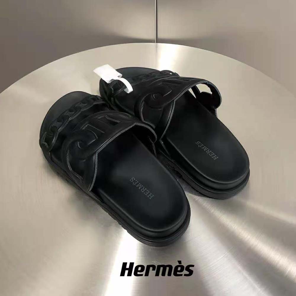 Hermes Women Extra Sandal in Nappa Leather-Black - image 6