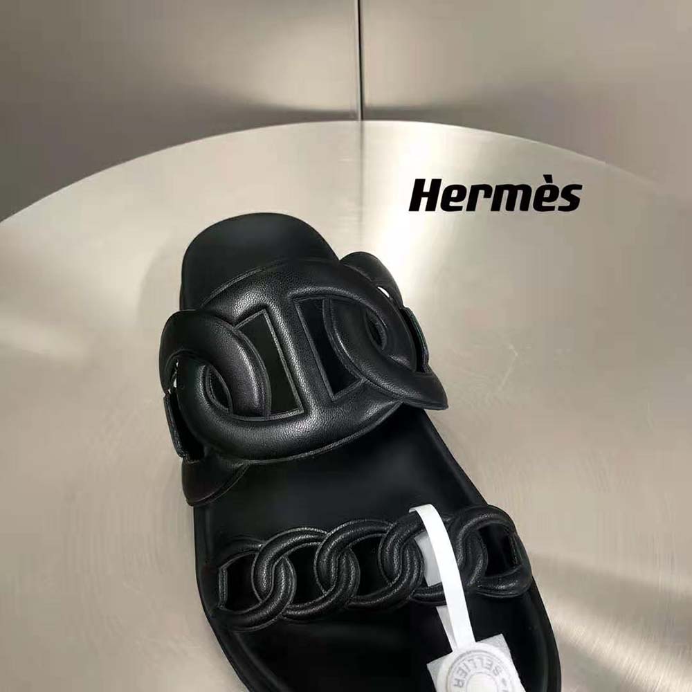 Hermes Women Extra Sandal in Nappa Leather-Black - image 10