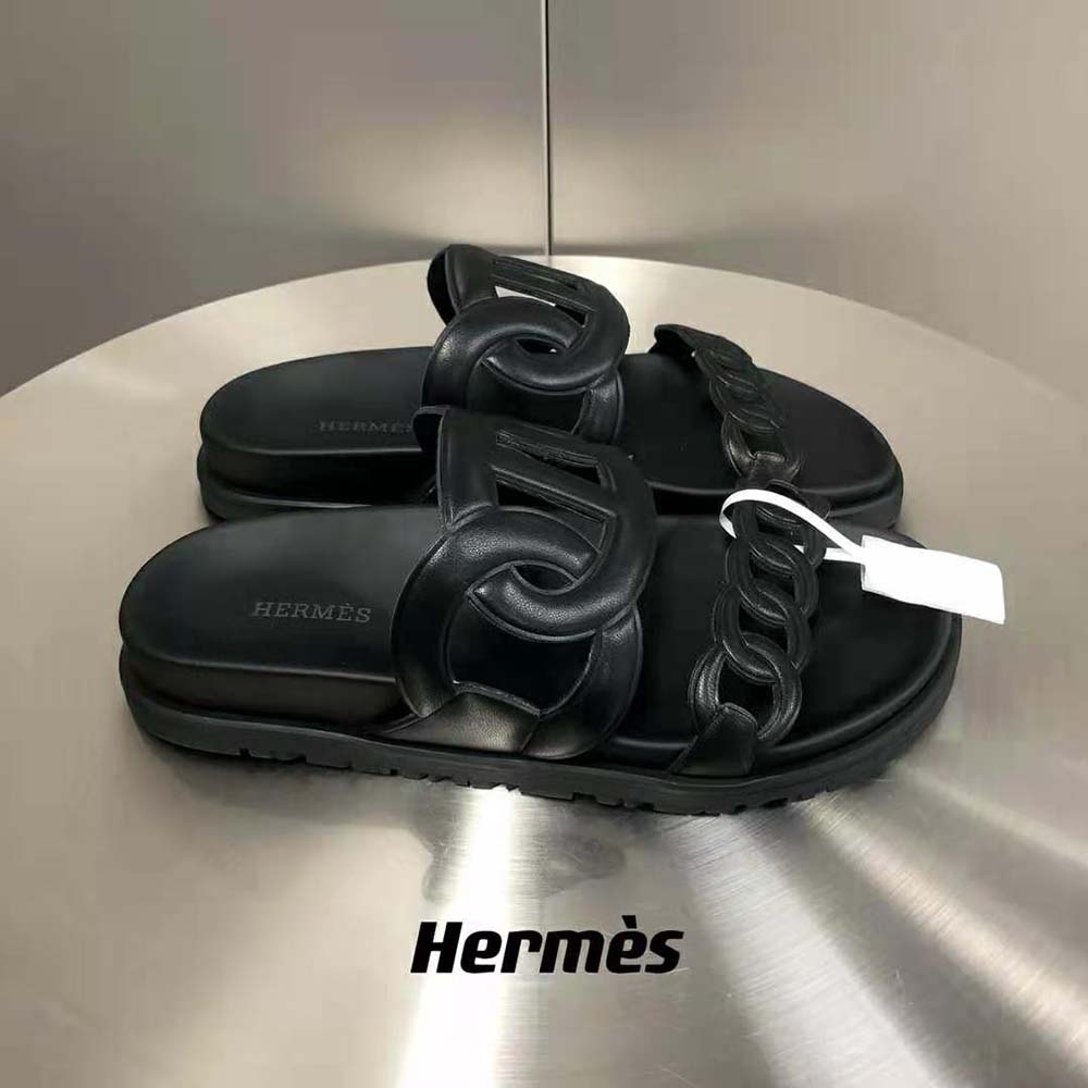 Hermes Women Extra Sandal in Nappa Leather-Black - image 7
