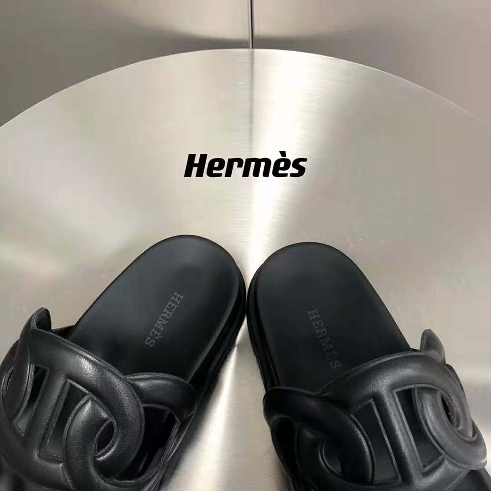 Hermes Women Extra Sandal in Nappa Leather-Black - image 8