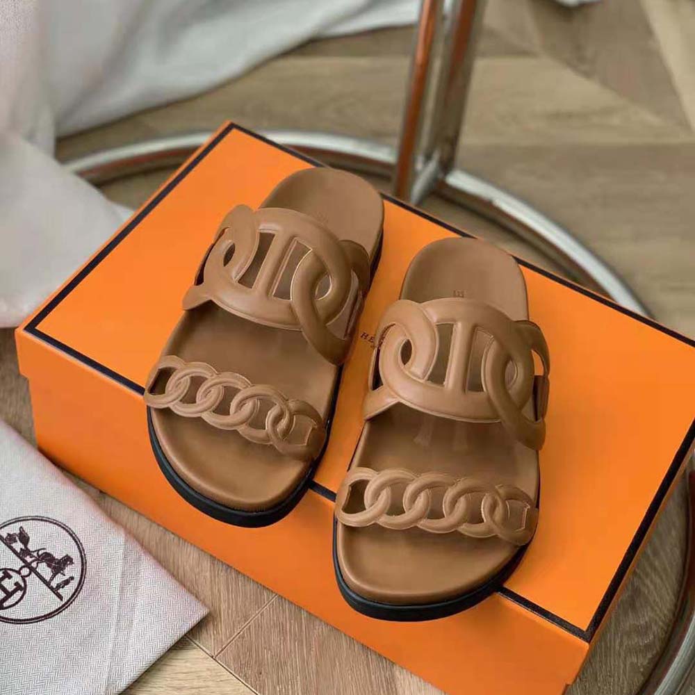 Top view showcasing open-toe silhouette of Hermes Women Extra Sandal