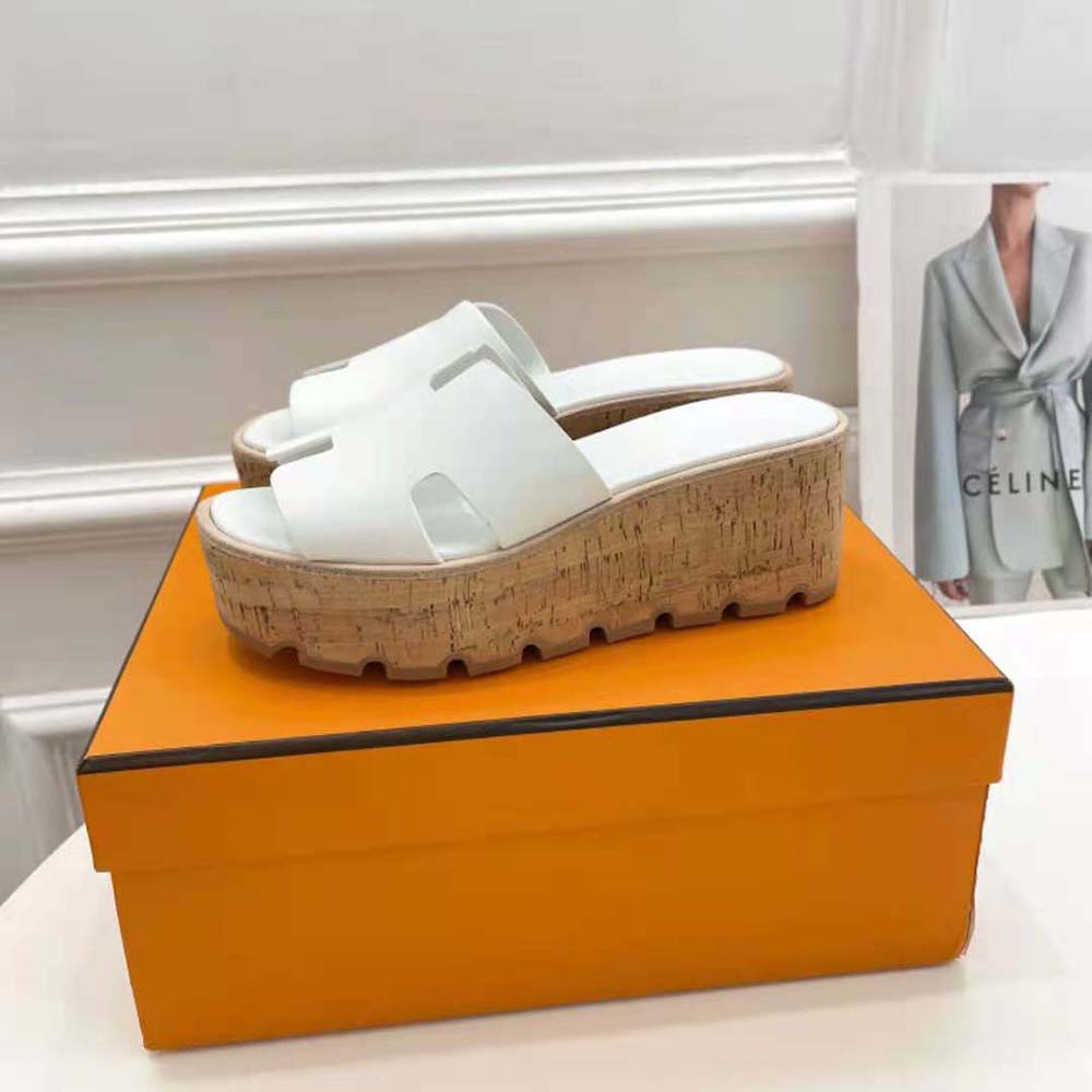 Hermes Women Eze 30 Sandal in 6.5cm Heel Height-White - image 6