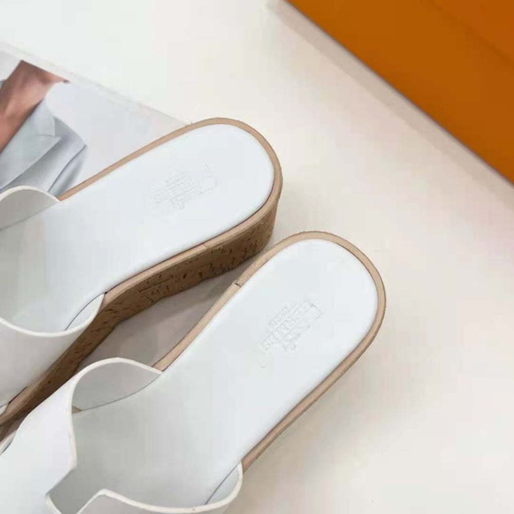 Hermes Women Eze 30 Sandal in 6.5cm Heel Height-White - image 9