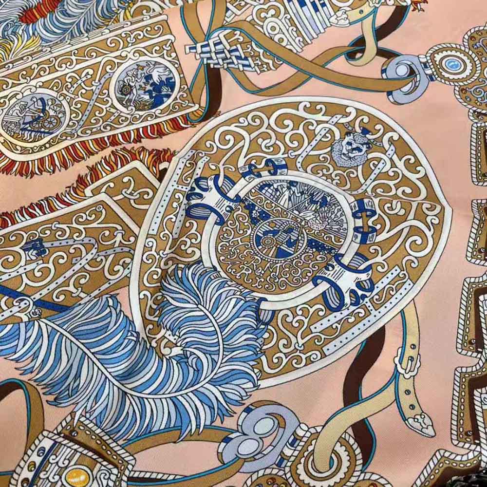 Hermes Women Sous L Egide De Mars Wash Scarf 90-Orange - image 7