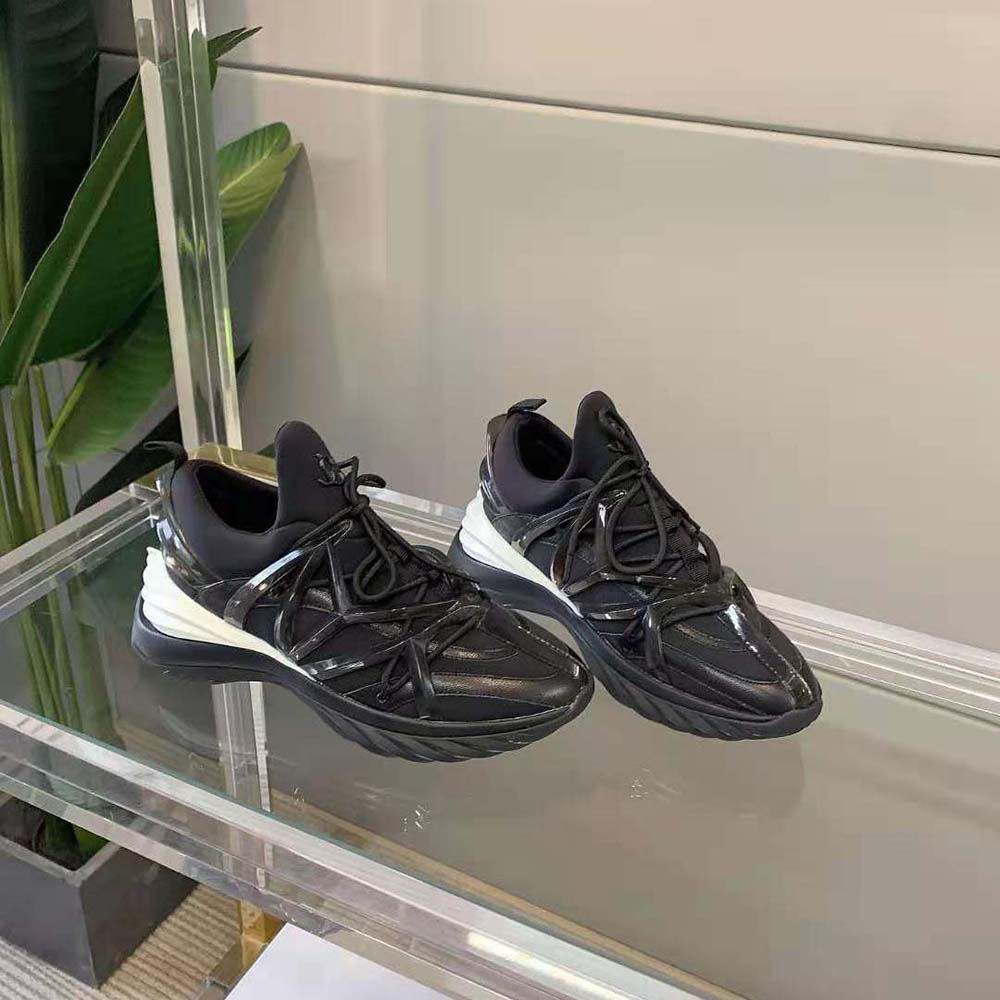 Top-down shot showing silhouette of Jimmy Choo Women Cosmos/F low-top trainers