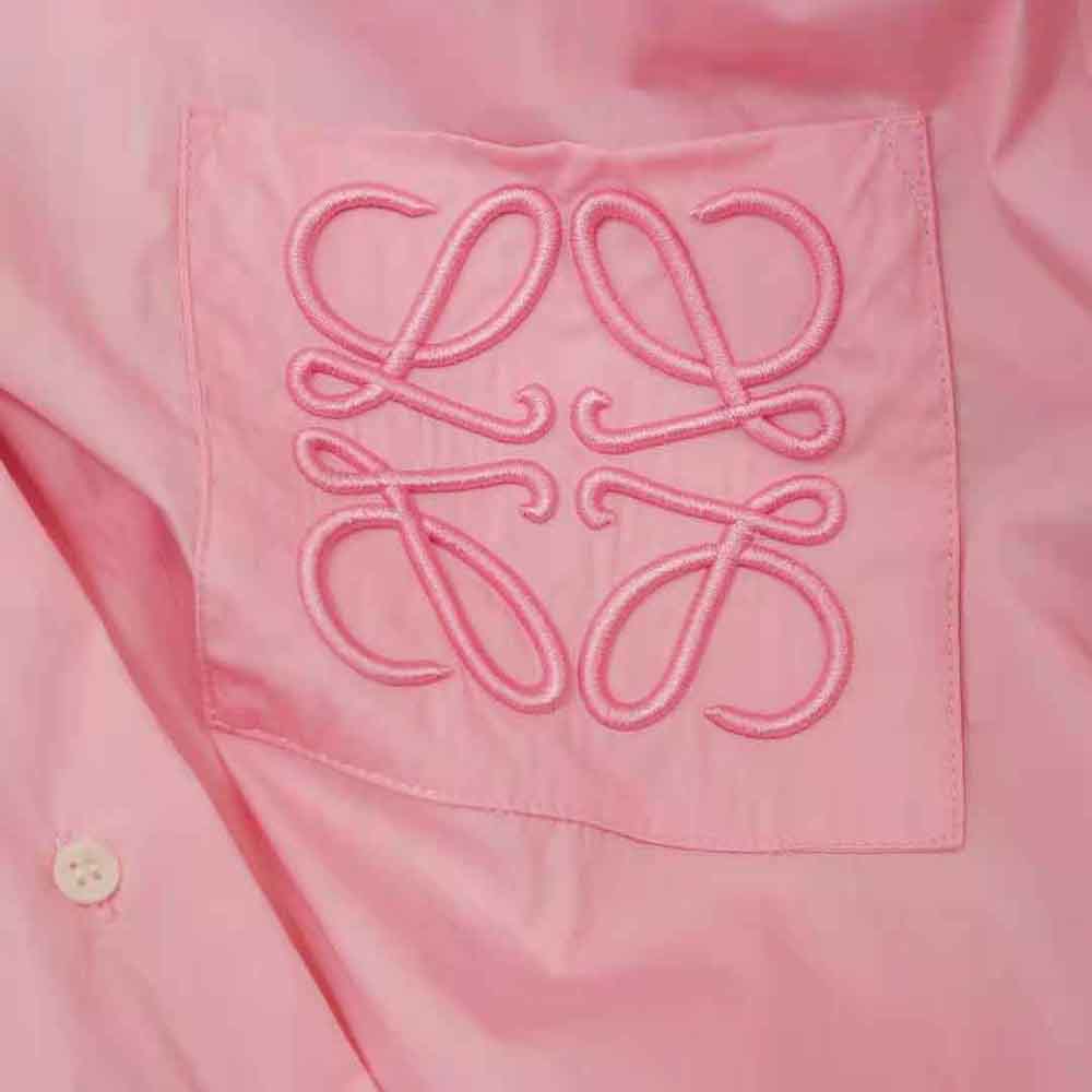 Loewe Women Anagram Pyjama Blouse in Cotton-Pink - image 4