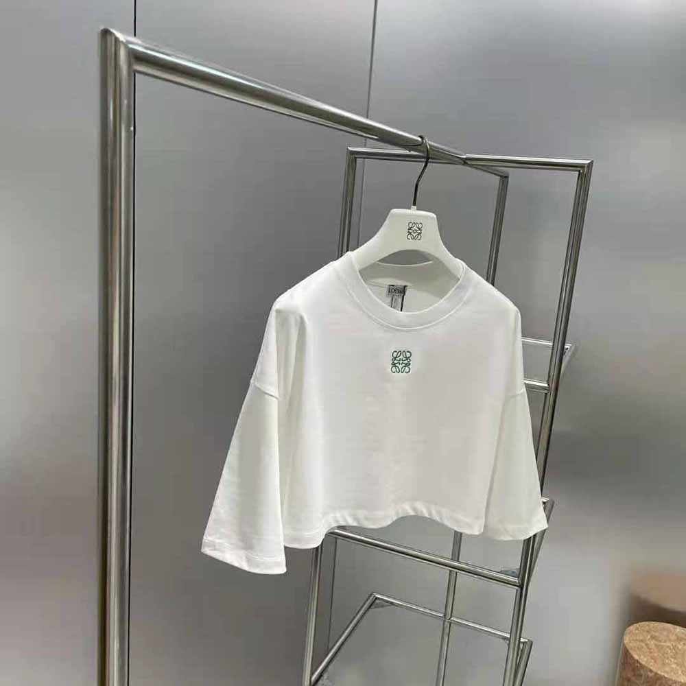Loewe Women Cropped Anagram T-shirt in Cotton-White - image 5