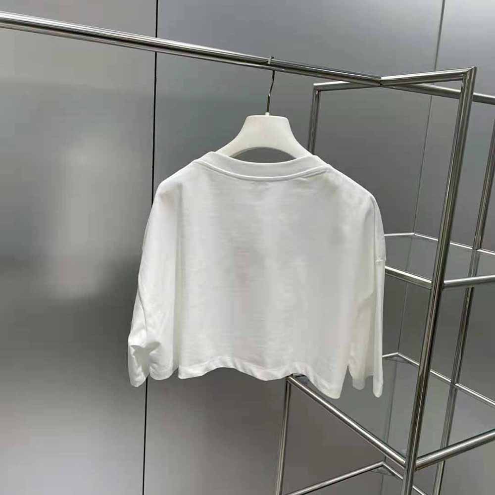 Loewe Women Cropped Anagram T-shirt in Cotton-White - image 7
