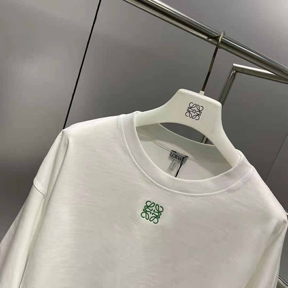 Loewe Women Cropped Anagram T-shirt in Cotton-White - image 8
