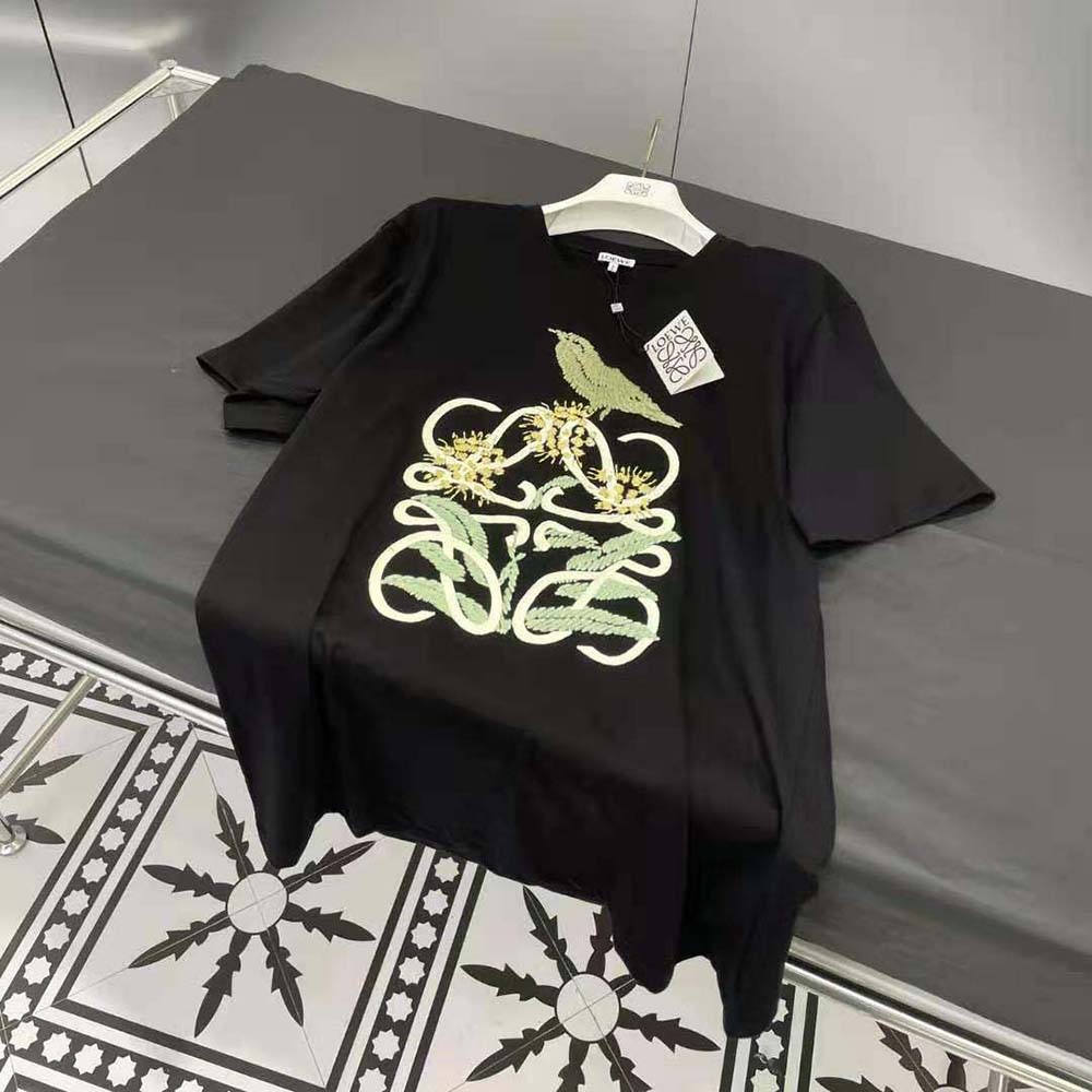 Loewe Women Herbarium Anagram T-shirt in Cotton-Black - image 4