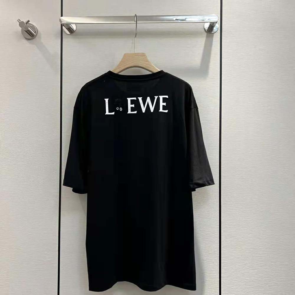 Side profile showing fit of Loewe Men Kaonashi Embroidered T-shirt