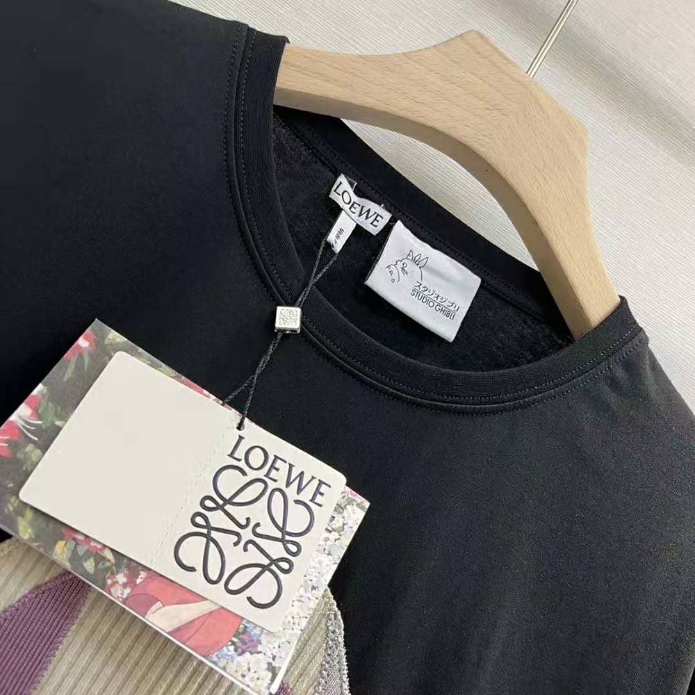 Loewe Men Kaonashi Embroidered T-shirt in Cotton-Black - image 8