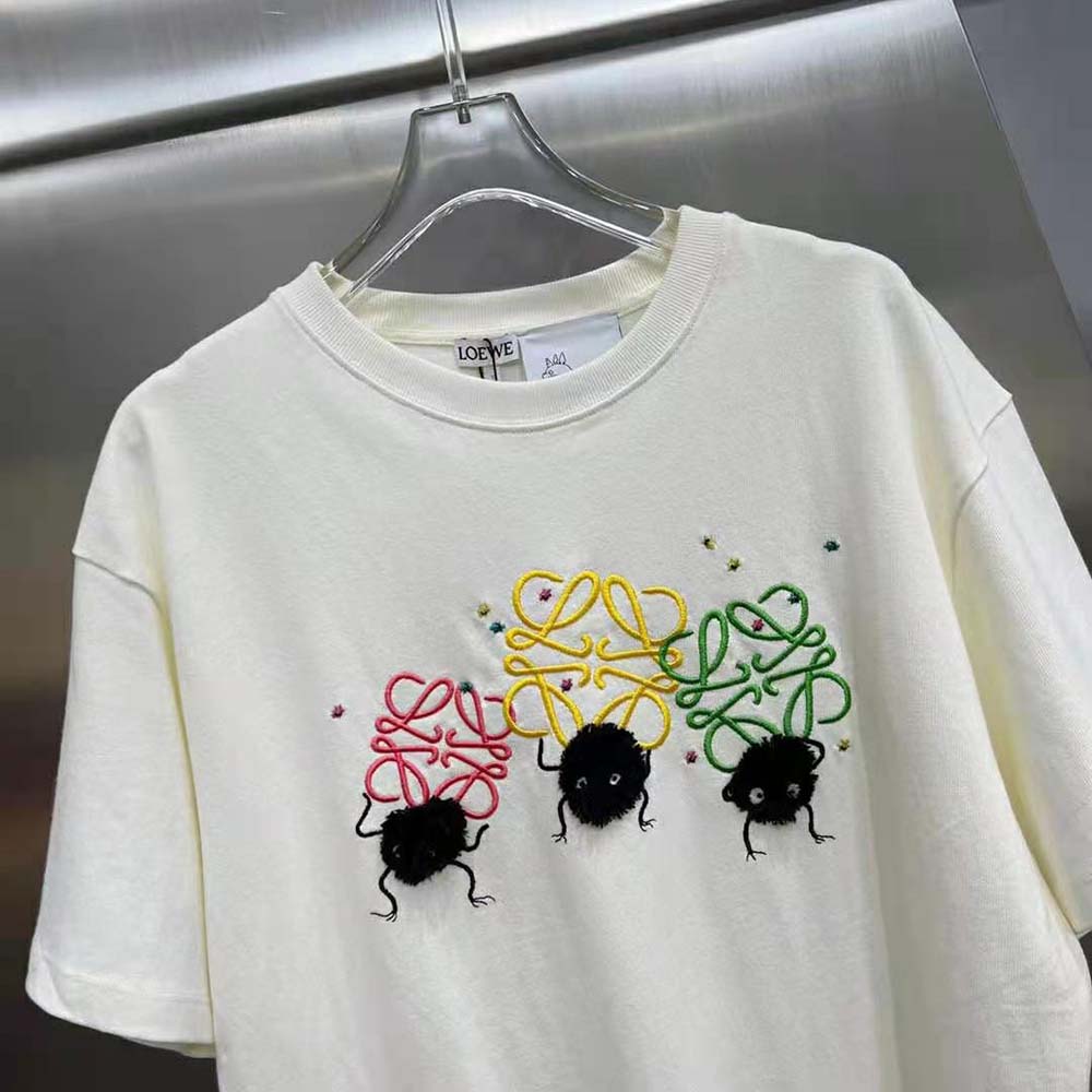 Loewe Men Susuwatari Anagram T-Shirt in Cotton-Beige - image 4