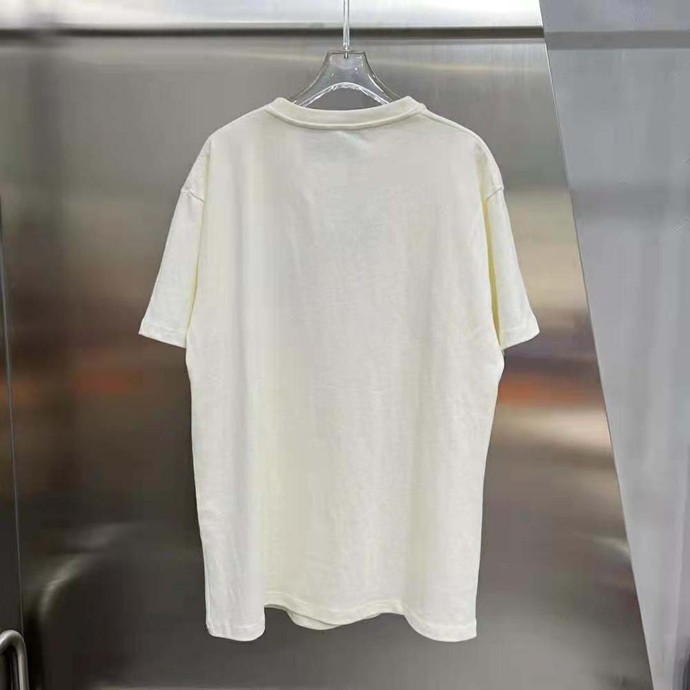 Side angle showing fit of Loewe Men Susuwatari Anagram T-Shirt in white