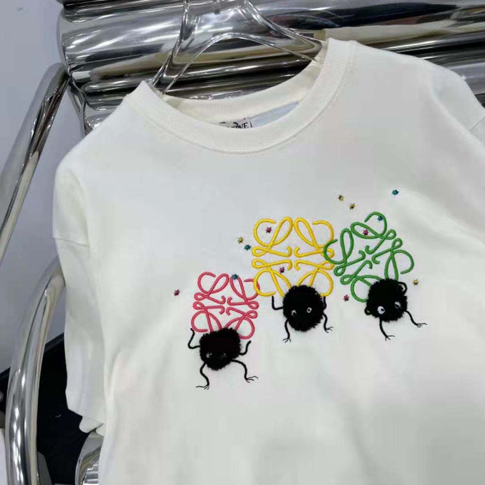 Loewe Men Susuwatari Anagram T-Shirt in Cotton-Beige - image 5