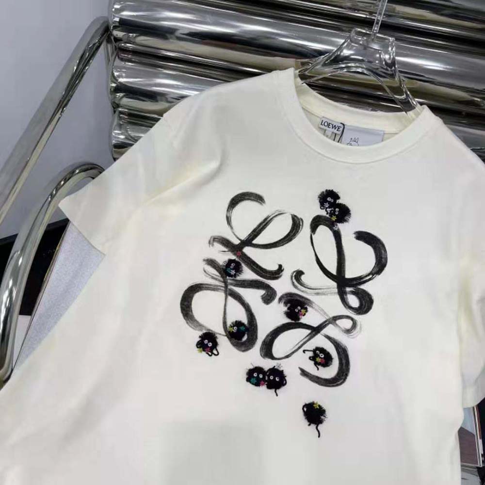 Loewe Men Susuwatari Anagram T-shirt in Cotton-Beige - image 4