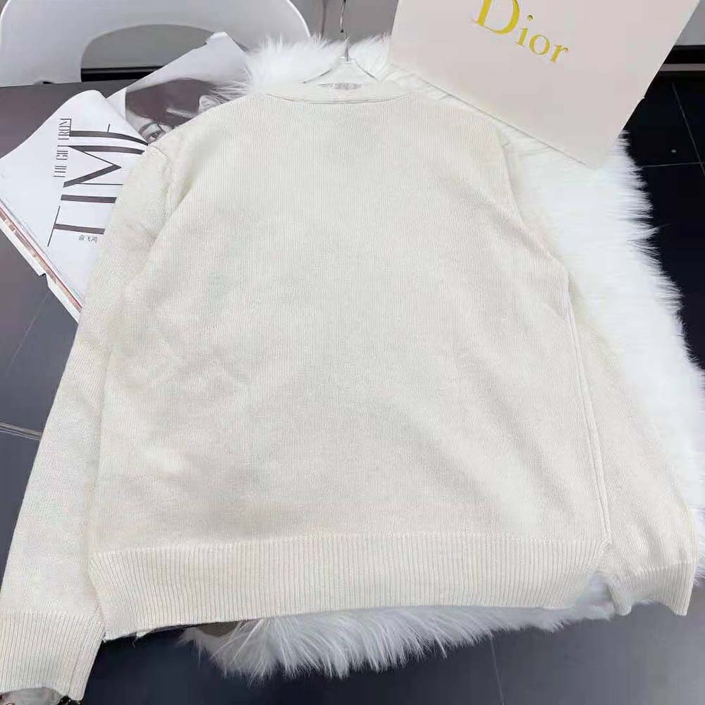 Loewe Women Susuwatari Cardigan in Wool with Hand Knitted-White - image 4
