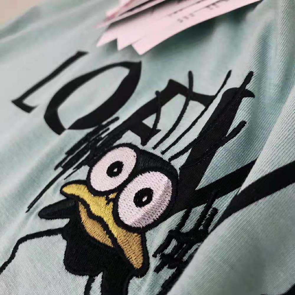 Loewe Men Yu-Bird T-shirt in Cotton-Lime - image 4