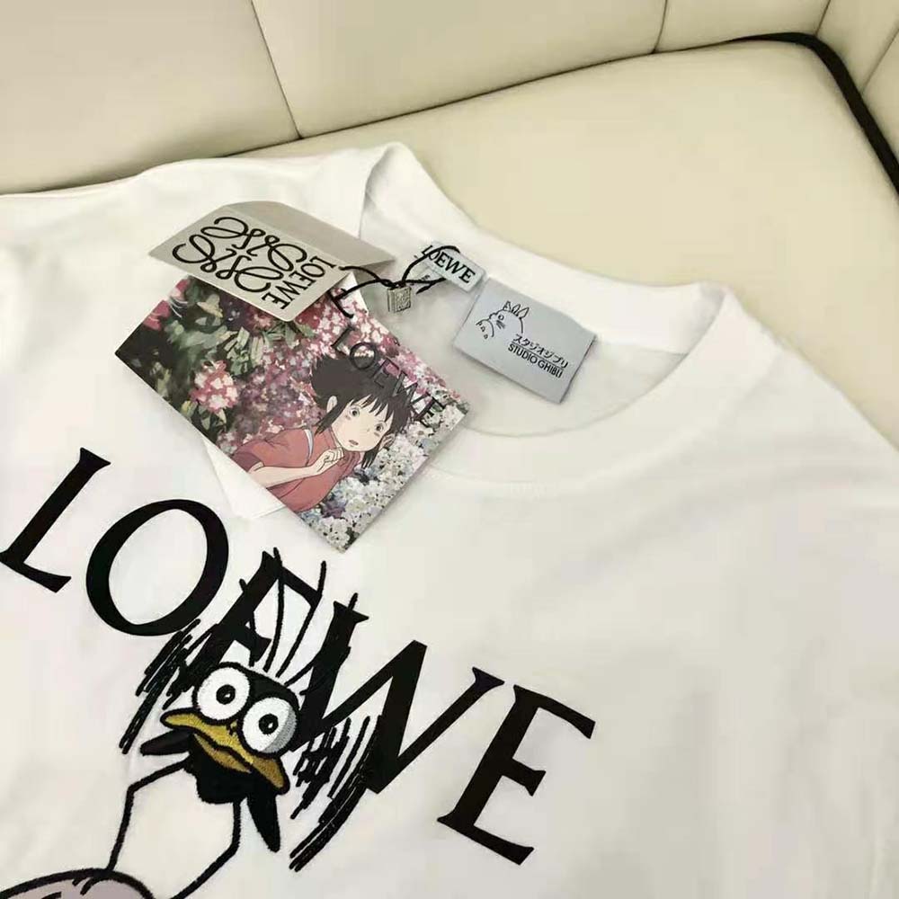 Loewe Women Yu-Bird T-shirt in Cotton-White - image 7