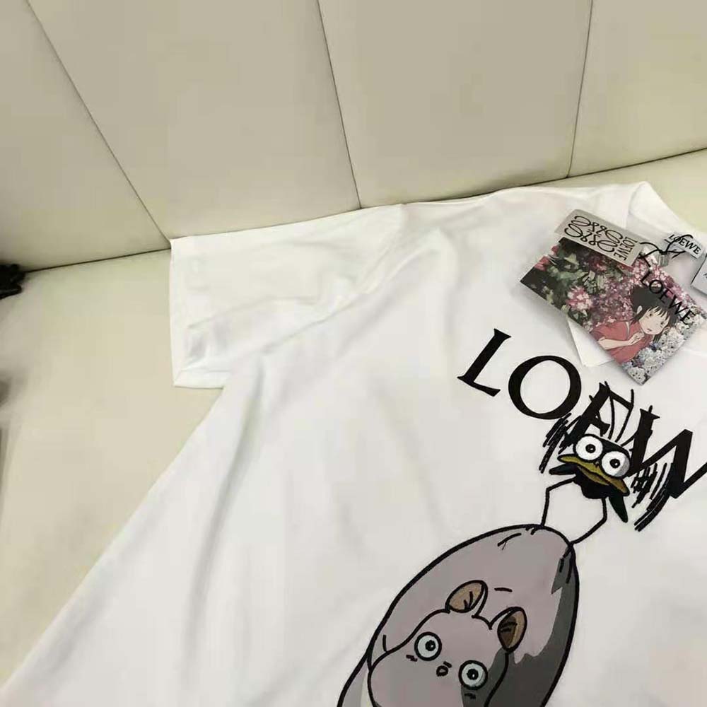 Loewe Women Yu-Bird T-shirt in Cotton-White - image 6
