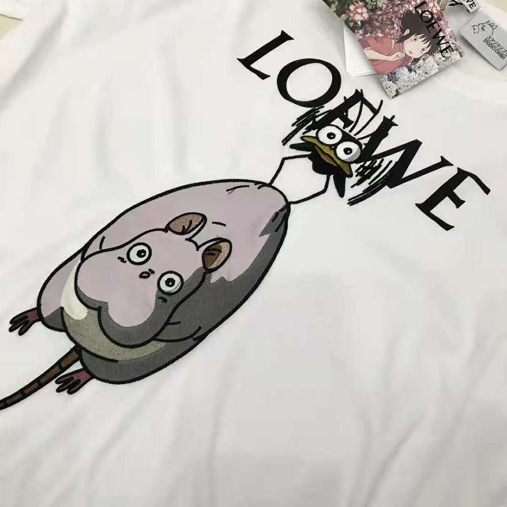 Loewe Women Yu-Bird T-shirt in Cotton-White - image 4