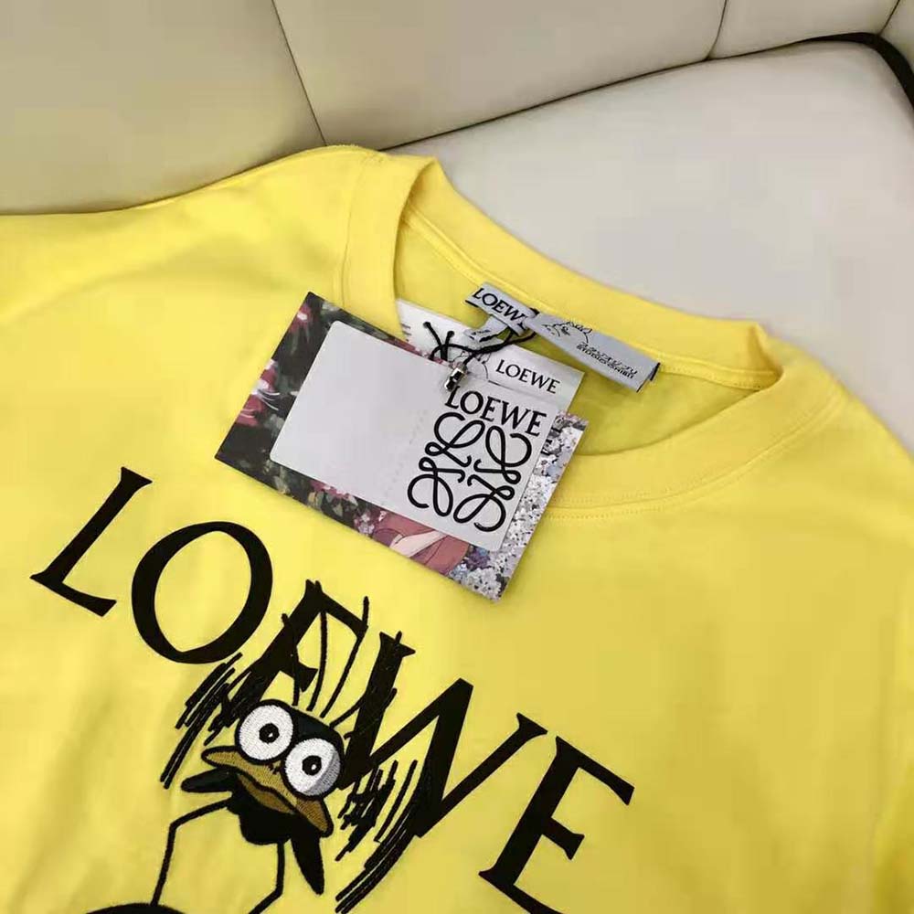 Loewe Men Yu-Bird T-shirt in Cotton-Yellow - image 7