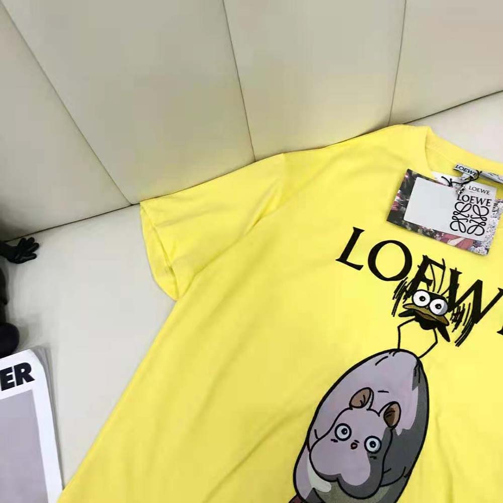 Loewe Men Yu-Bird T-shirt in Cotton-Yellow - image 6