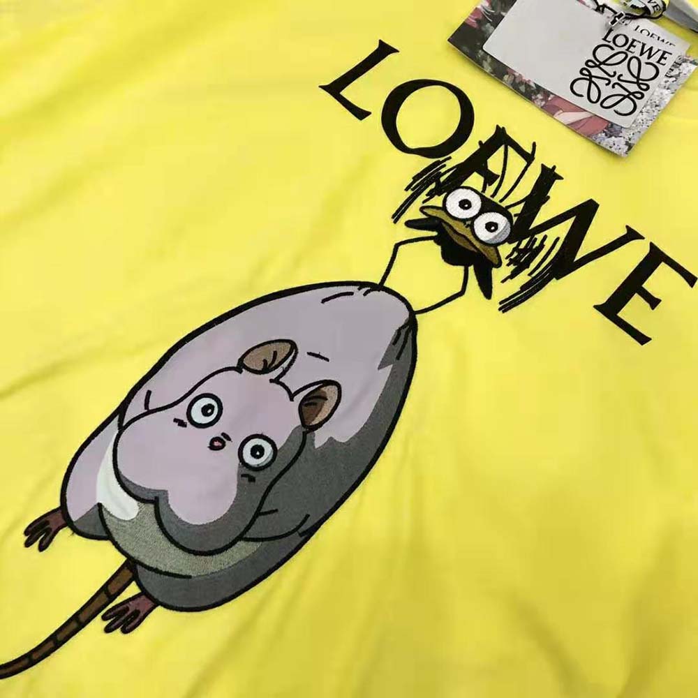 Loewe Men Yu-Bird T-shirt in Cotton-Yellow - image 5