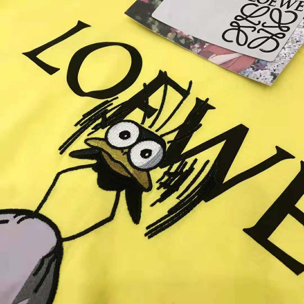 Loewe Men Yu-Bird T-shirt in Cotton-Yellow - image 4