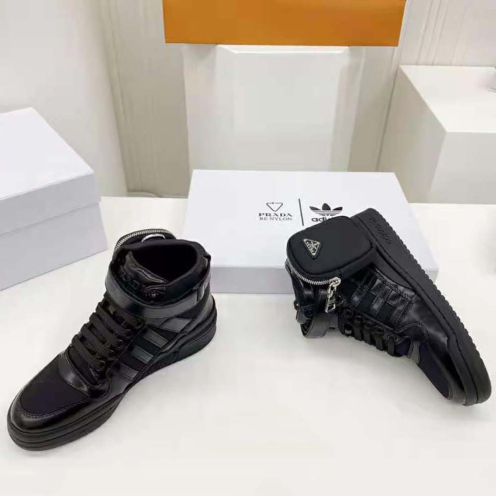 Prada Women Adidas for Prada Re-Nylon Forum High-Top Sneakers-Black - image 5