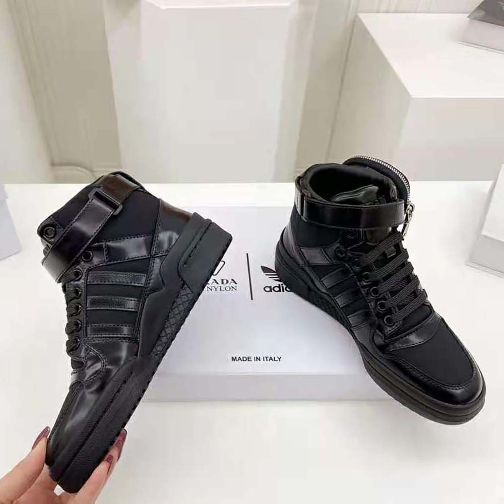 Prada Women Adidas for Prada Re-Nylon Forum High-Top Sneakers-Black - image 6