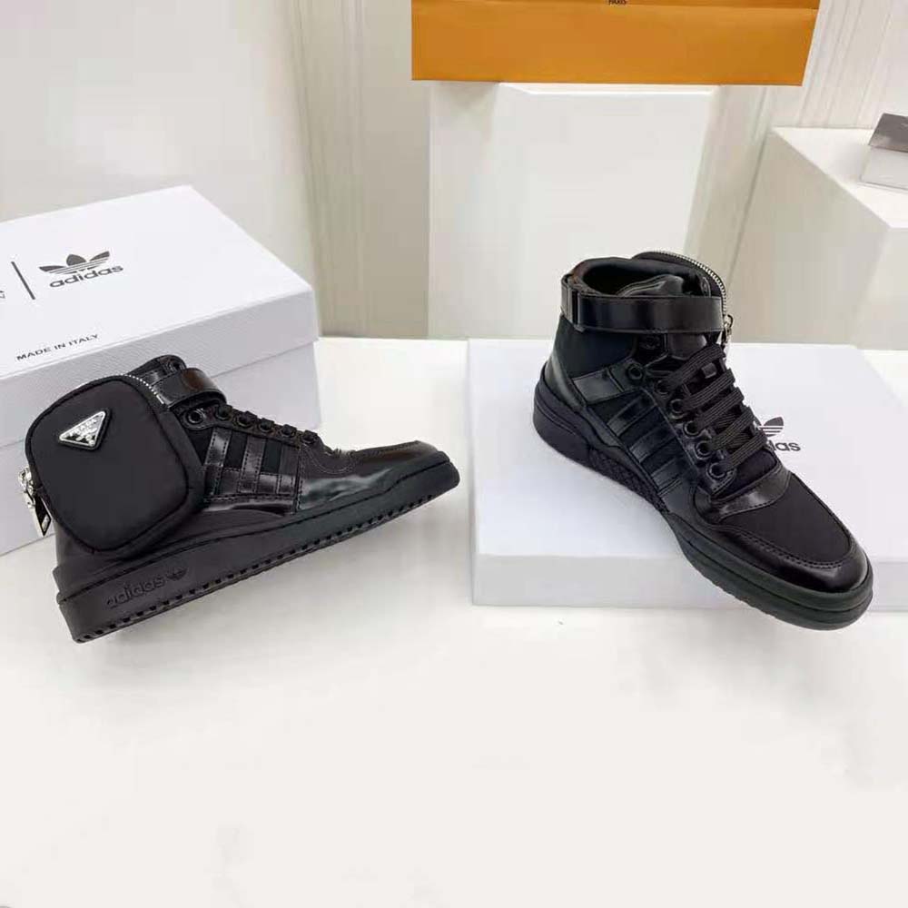 Prada Women Adidas for Prada Re-Nylon Forum High-Top Sneakers-Black - image 4