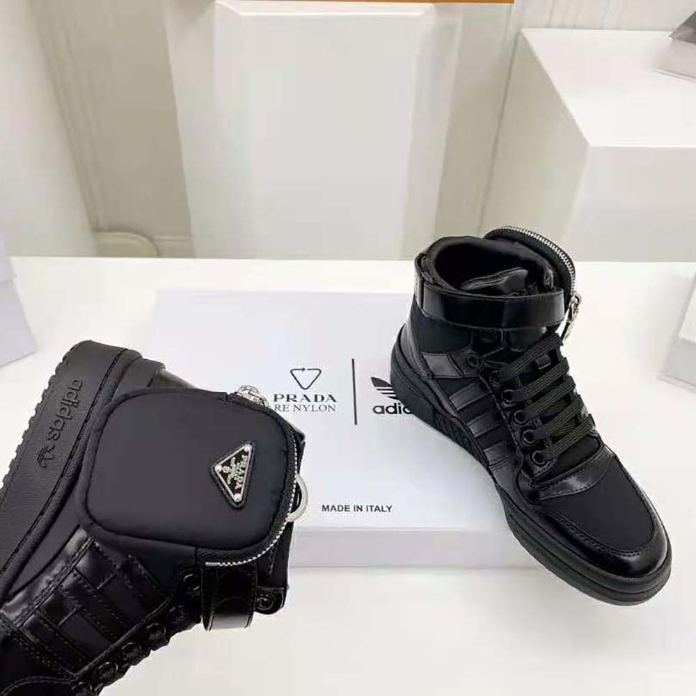 Prada Women Adidas for Prada Re-Nylon Forum High-Top Sneakers-Black - image 9