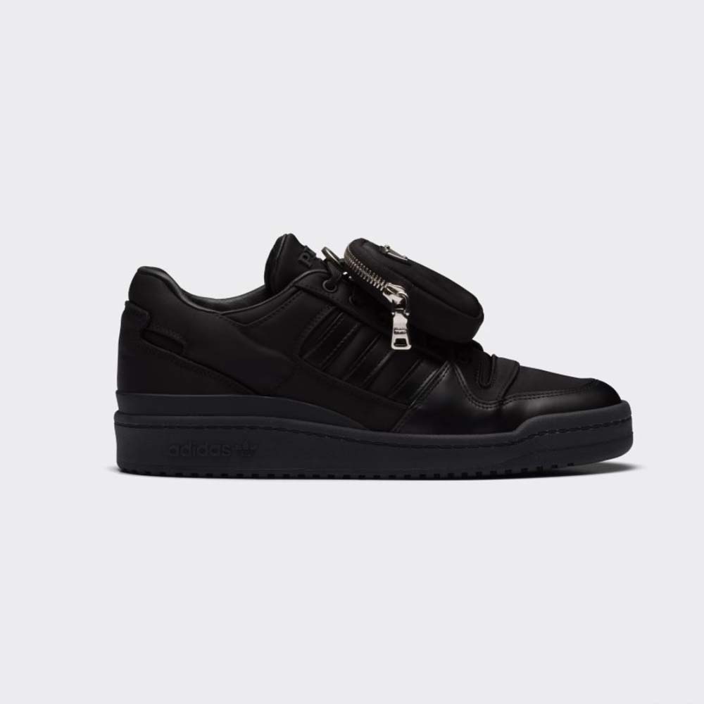 Side profile of Prada Women Adidas for Prada Re-Nylon Forum Sneakers-Black