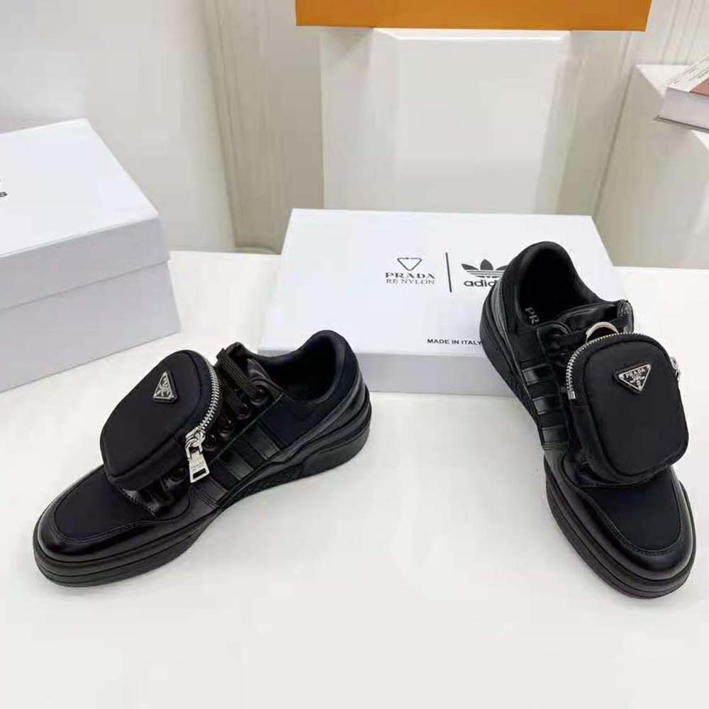 Top view showing lace-up closure on Prada Women Adidas for Prada sneakers