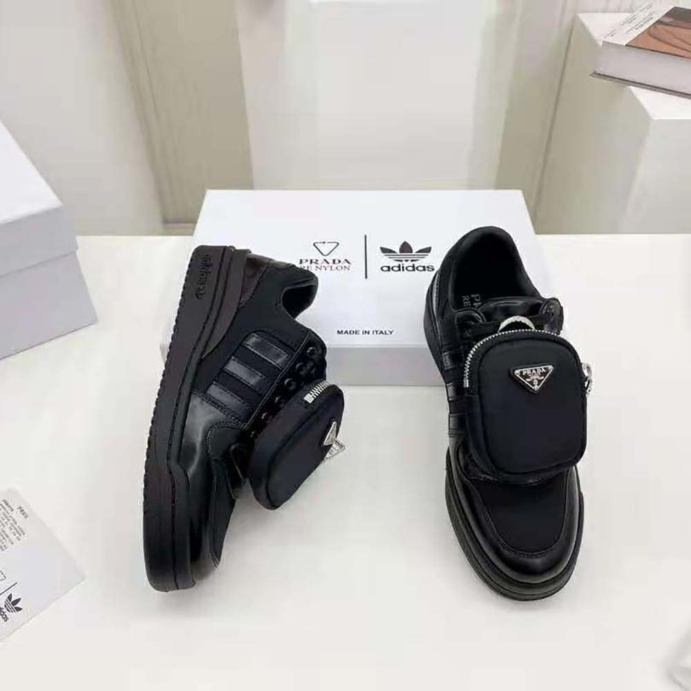 Prada Women Adidas for Prada Re-Nylon Forum Sneakers-Black - image 4