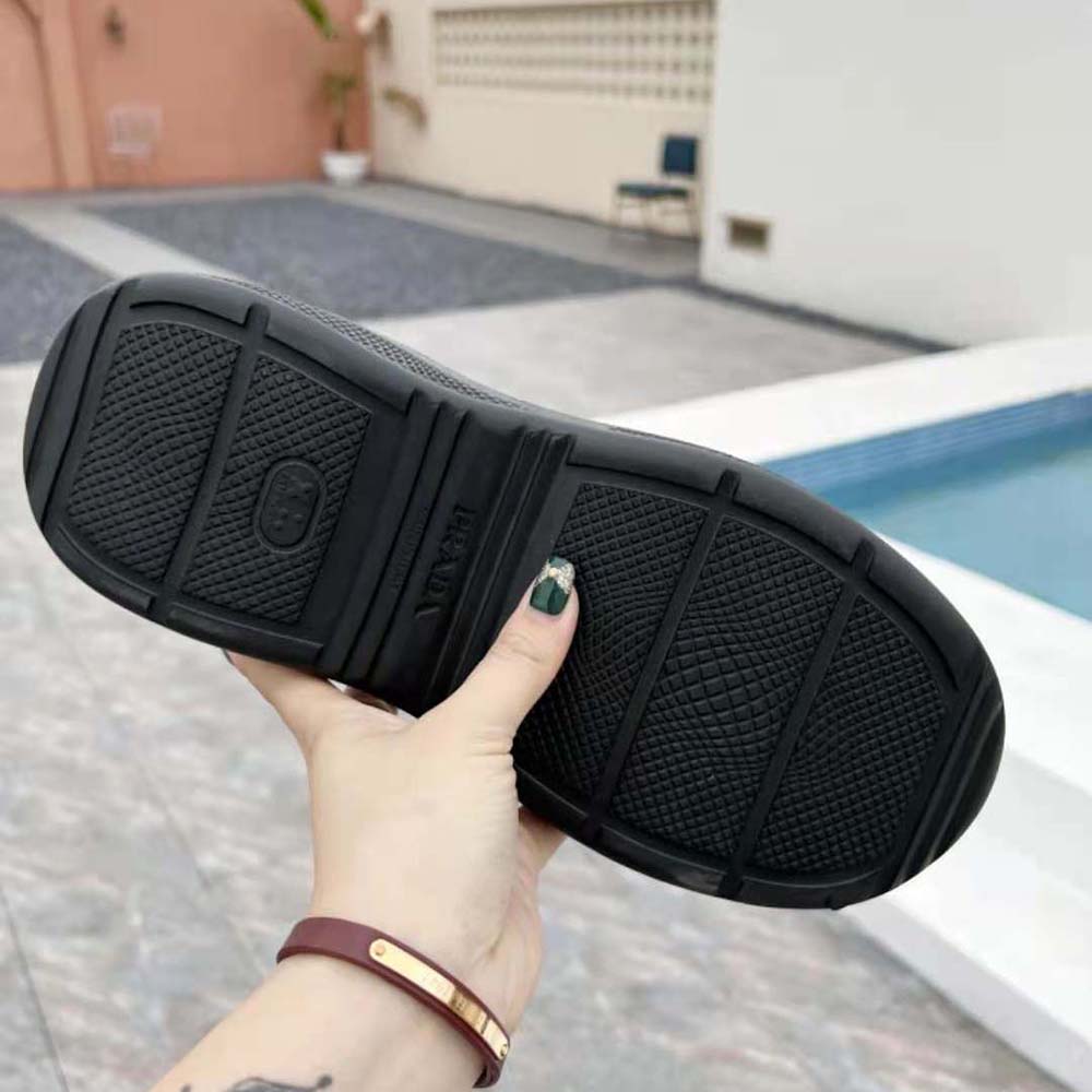 Prada Women Foam Rubber Mules With Embossed Rubber Triangle Logo-Black - image 10