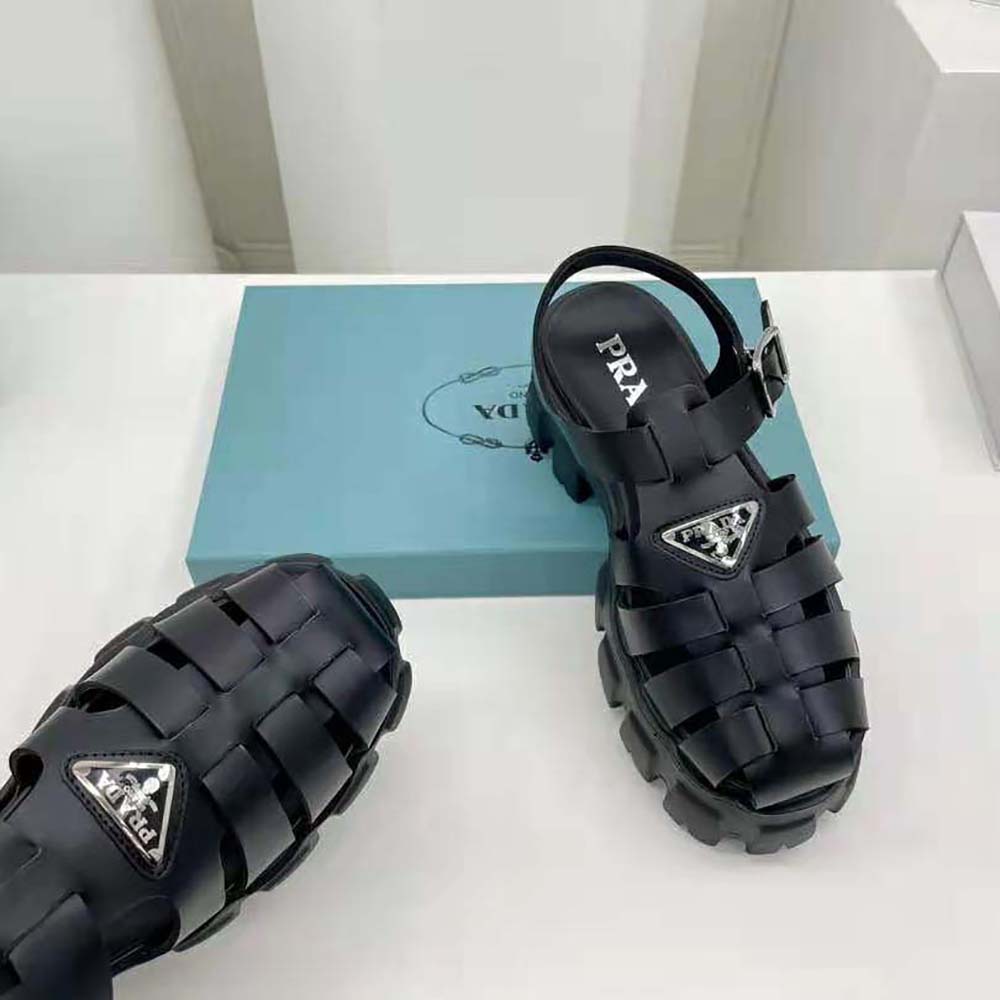 Prada Women Foam Rubber Sandals in 55 mm Heel Height-Black - image 4
