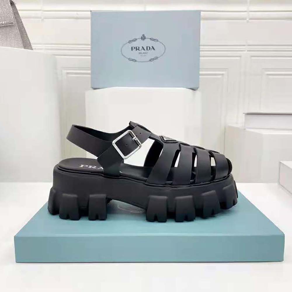 Prada Women Foam Rubber Sandals in 55 mm Heel Height-Black - image 6