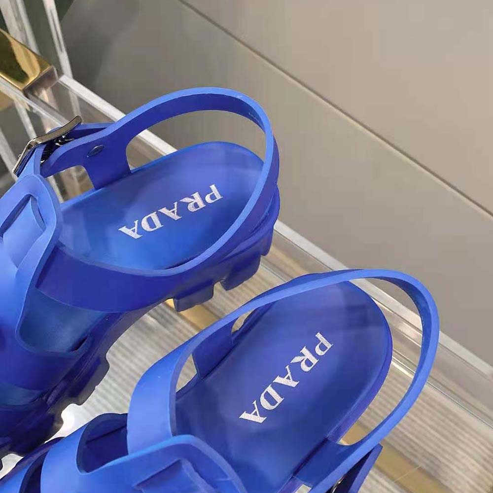 Prada Women Foam Rubber Sandals in 55 mm Heel Height-Blue - image 10