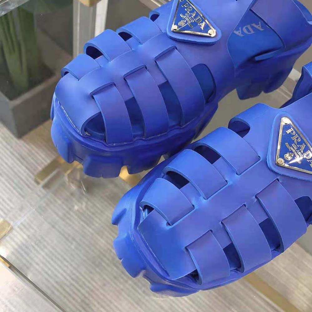 Prada Women Foam Rubber Sandals in 55 mm Heel Height-Blue - image 9