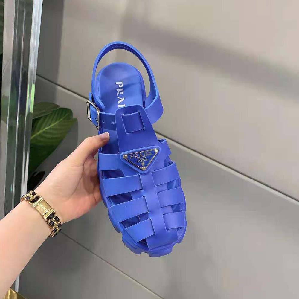 Prada Women Foam Rubber Sandals in 55 mm Heel Height-Blue - image 7